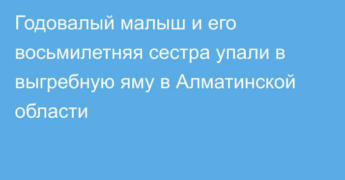 Годовалый малыш и его восьмилетняя сестра упали в выгребную яму в Алматинской области