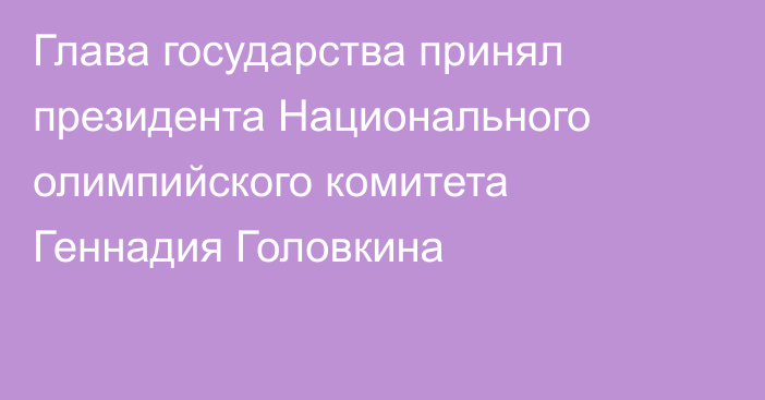 Глава государства принял президента Национального олимпийского комитета Геннадия Головкина