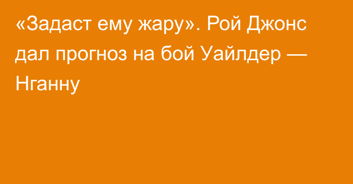 «Задаст ему жару». Рой Джонс дал прогноз на бой Уайлдер — Нганну