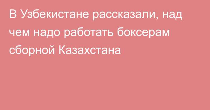 В Узбекистане рассказали, над чем надо работать боксерам сборной Казахстана