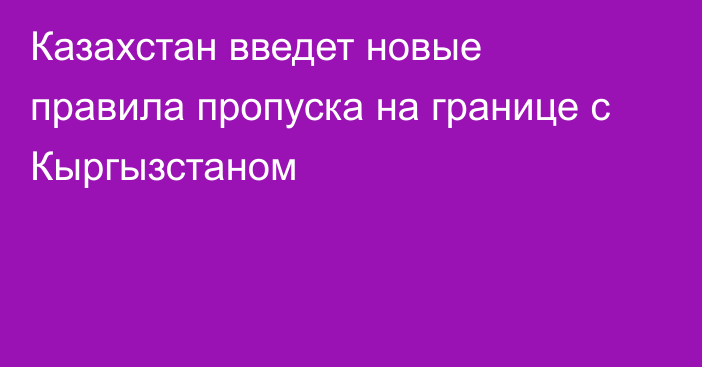 Казахстан введет новые правила пропуска на границе с Кыргызстаном