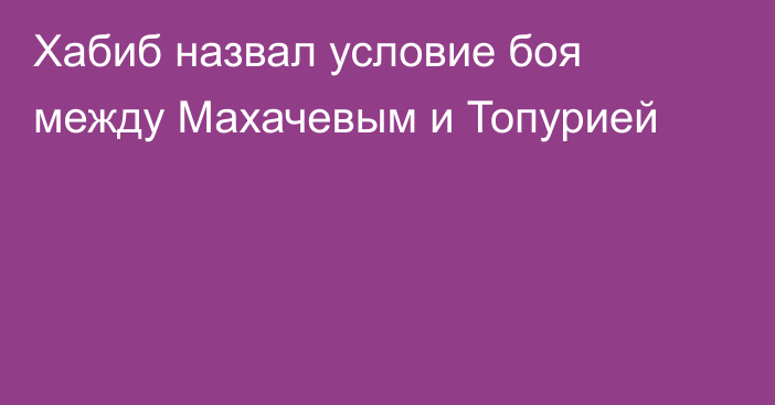 Хабиб назвал условие боя между Махачевым и Топурией