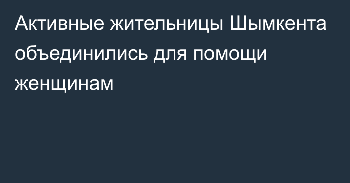 Активные жительницы Шымкента объединились для помощи женщинам