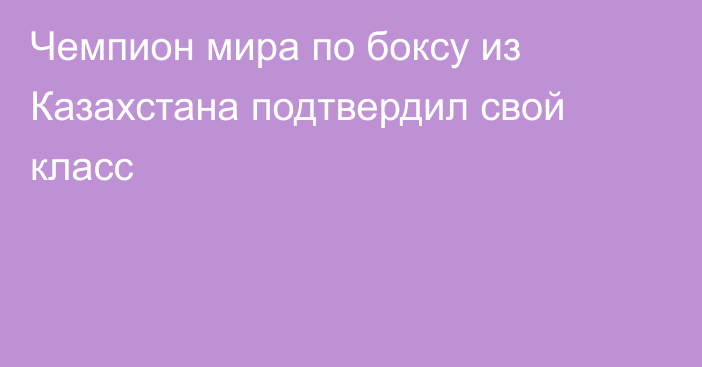 Чемпион мира по боксу из Казахстана подтвердил свой класс