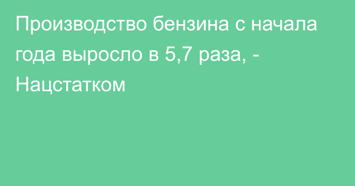 Производство бензина с начала года выросло в 5,7 раза, - Нацстатком