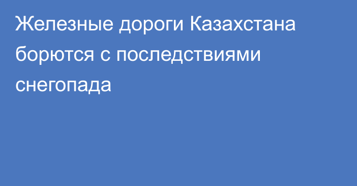 Железные дороги Казахстана борются с последствиями снегопада