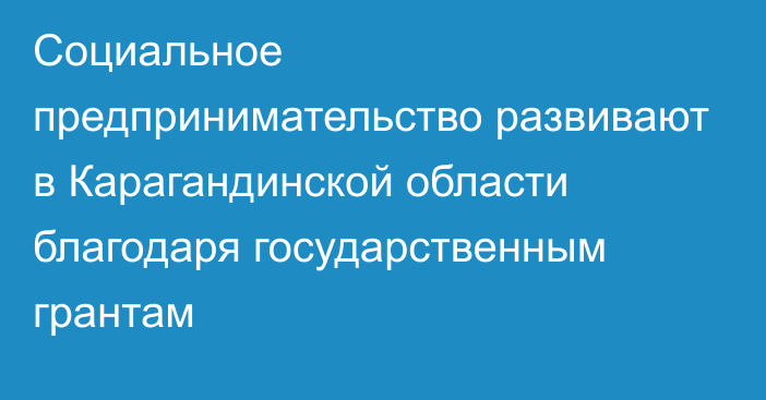 Социальное предпринимательство развивают в Карагандинской области благодаря государственным грантам