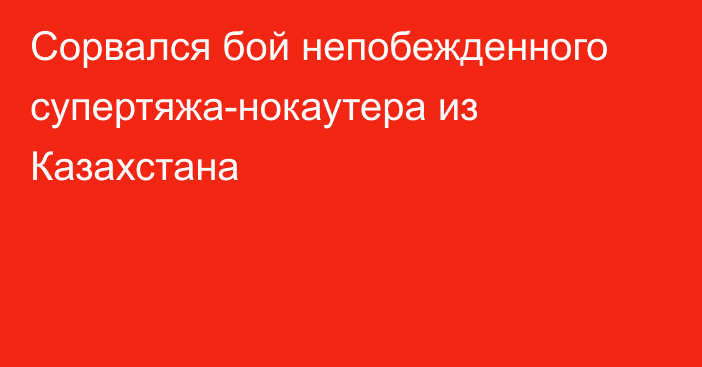 Сорвался бой непобежденного супертяжа-нокаутера из Казахстана