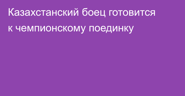 Казахстанский боец готовится к чемпионскому поединку