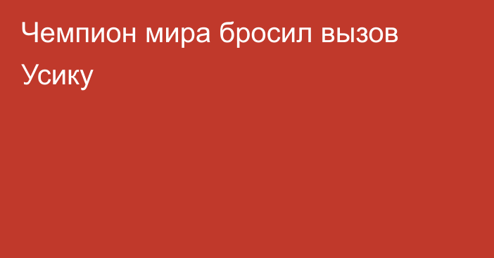 Чемпион мира бросил вызов Усику