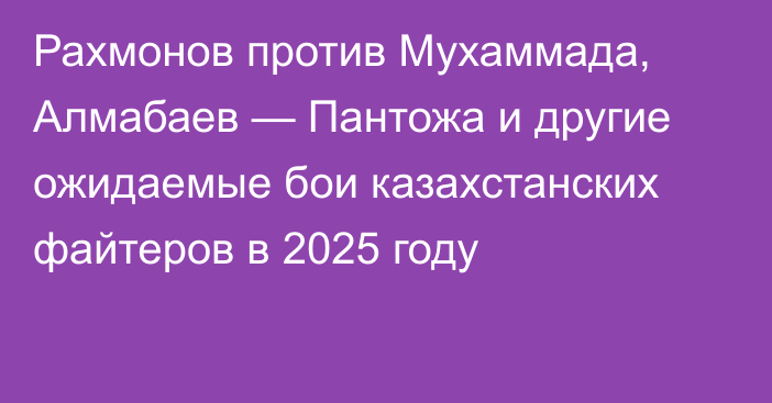 Рахмонов против Мухаммада, Алмабаев — Пантожа и другие ожидаемые бои казахстанских файтеров в 2025 году