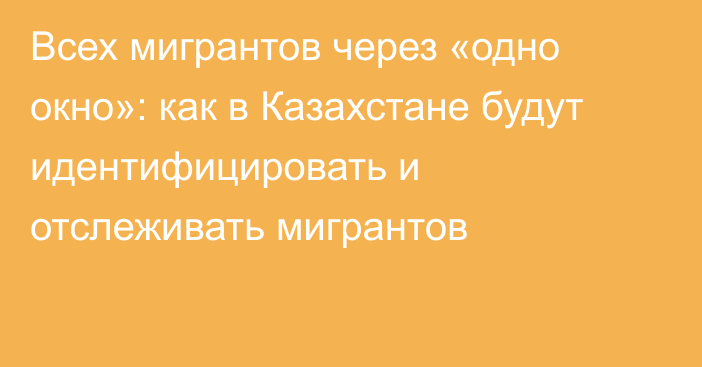 Всех мигрантов через «одно окно»: как в Казахстане будут идентифицировать и отслеживать мигрантов