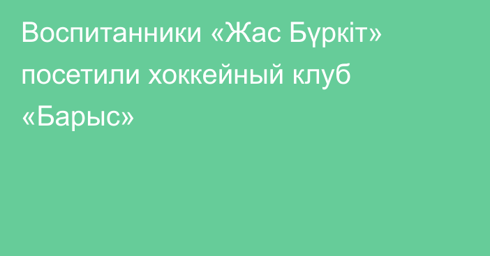 Воспитанники «Жас Бүркіт» посетили хоккейный клуб «Барыс»