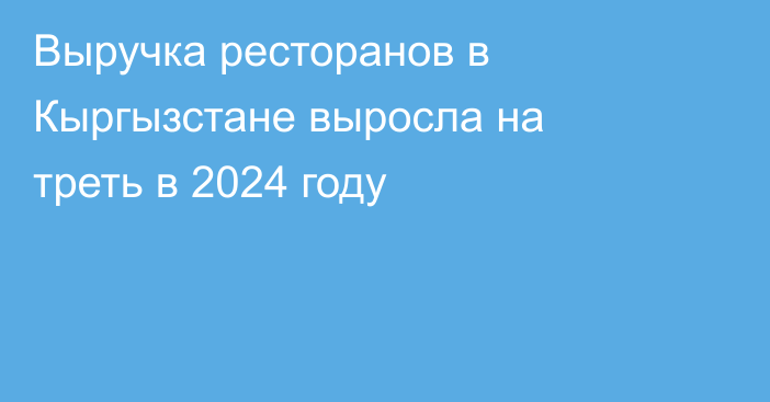 Выручка ресторанов в Кыргызстане выросла на треть в 2024 году