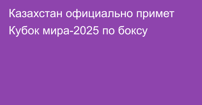 Казахстан официально примет Кубок мира-2025 по боксу