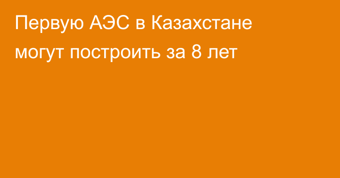 Первую АЭС в Казахстане могут построить за 8 лет