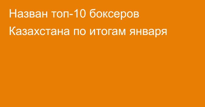 Назван топ-10 боксеров Казахстана по итогам января