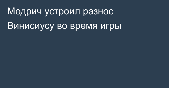 Модрич устроил разнос Винисиусу во время игры