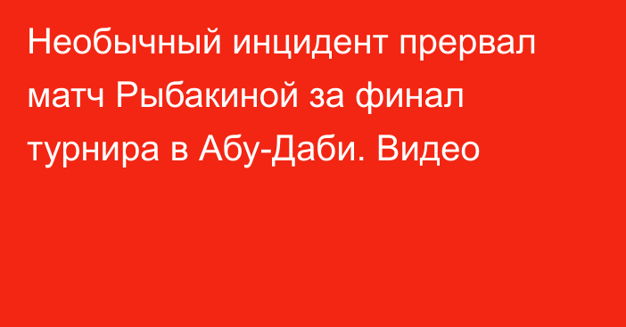 Необычный инцидент прервал матч Рыбакиной за финал турнира в Абу-Даби. Видео