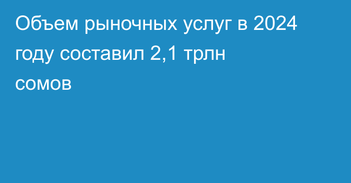 Объем рыночных услуг в 2024 году составил 2,1 трлн сомов