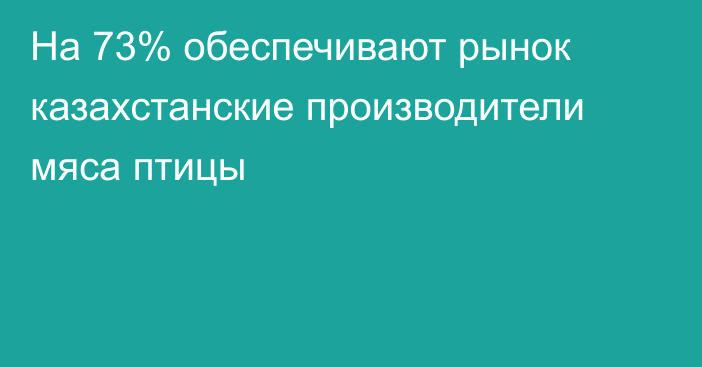 На 73% обеспечивают рынок казахстанские производители мяса птицы