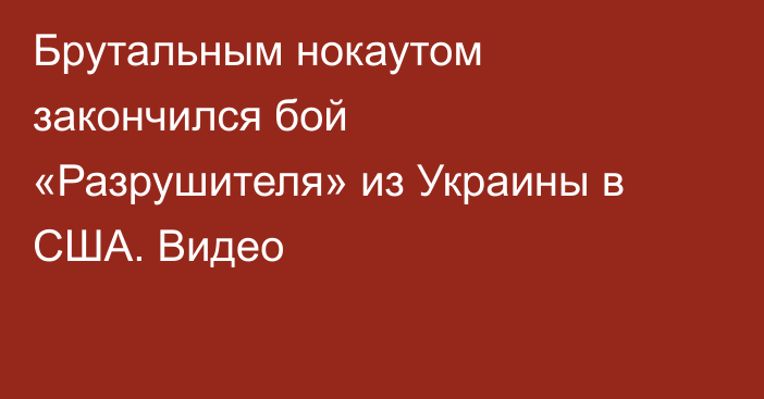 Брутальным нокаутом закончился бой «Разрушителя» из Украины в США. Видео