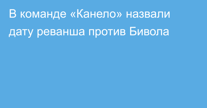 В команде «Канело» назвали дату реванша против Бивола