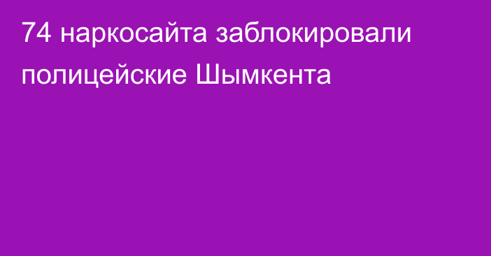 74 наркосайта заблокировали полицейские Шымкента