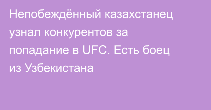 Непобеждённый казахстанец узнал конкурентов за попадание в UFC. Есть боец из Узбекистана