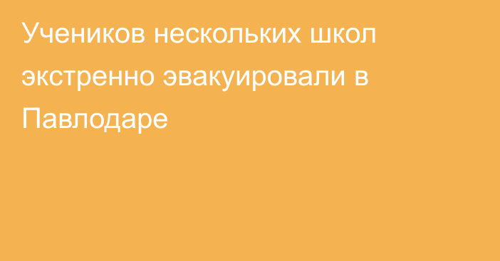 Учеников нескольких школ экстренно эвакуировали в Павлодаре