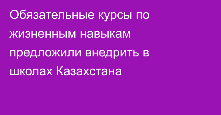 Обязательные курсы по жизненным навыкам предложили внедрить в школах Казахстана