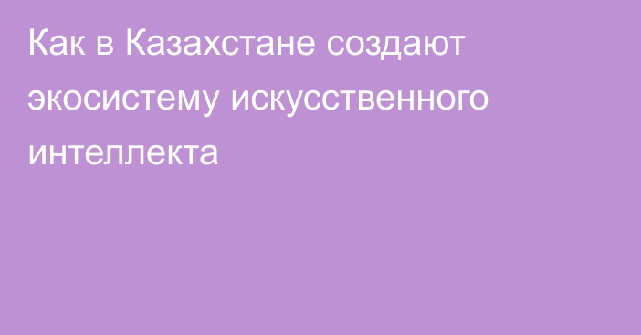 Как в Казахстане создают экосистему искусственного интеллекта