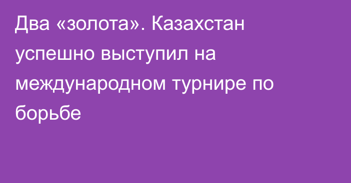 Два «золота». Казахстан успешно выступил на международном турнире по борьбе