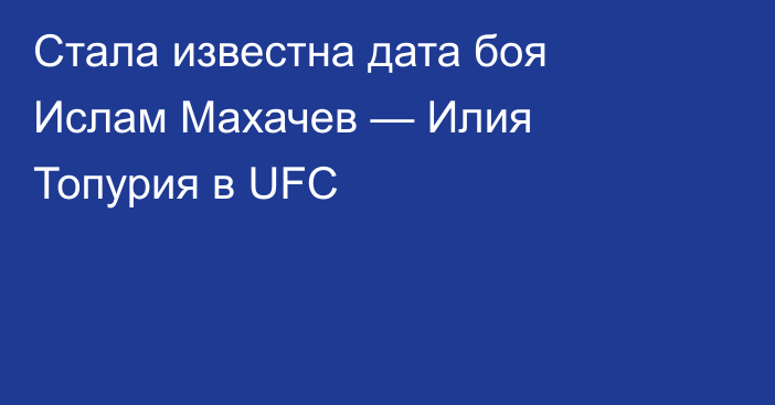 Стала известна дата боя Ислам Махачев — Илия Топурия в UFC