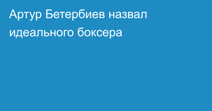 Артур Бетербиев назвал идеального боксера