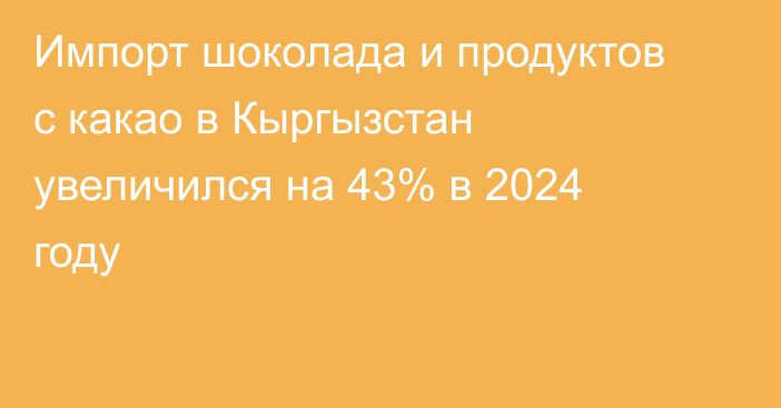 Импорт шоколада и продуктов с какао в Кыргызстан увеличился на 43% в 2024 году