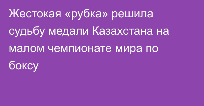 Жестокая «рубка» решила судьбу медали Казахстана на малом чемпионате мира по боксу