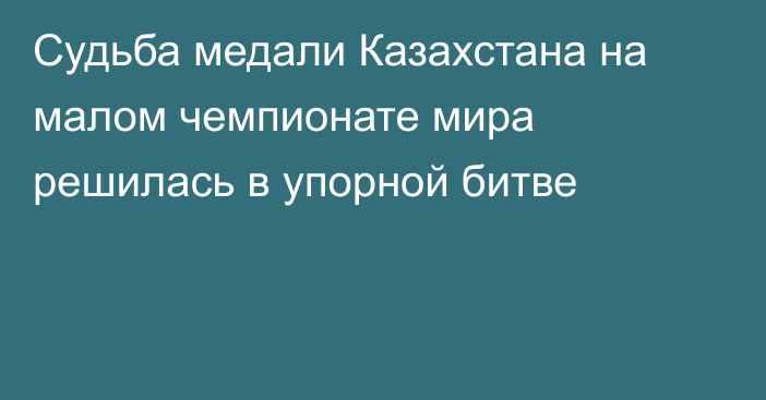 Судьба медали Казахстана на малом чемпионате мира решилась в упорной битве