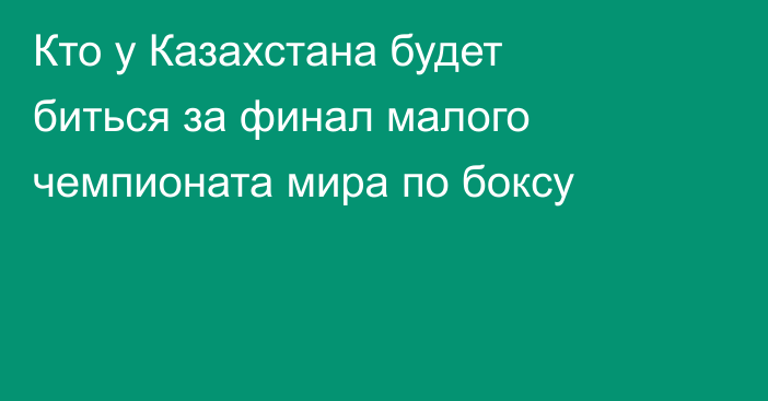 Кто у Казахстана будет биться за финал малого чемпионата мира по боксу