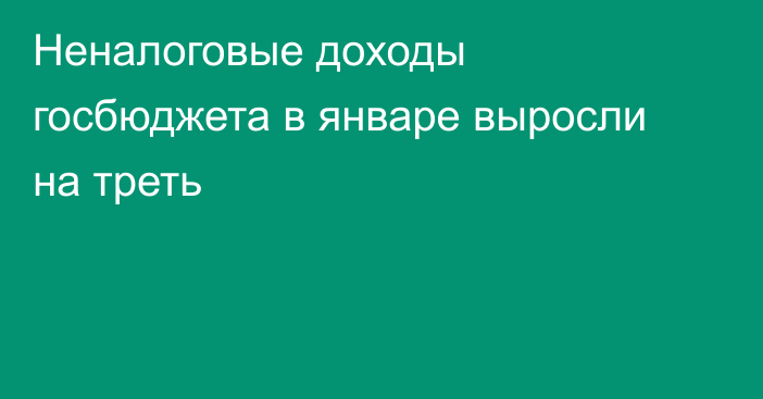 Неналоговые доходы госбюджета в январе выросли на треть