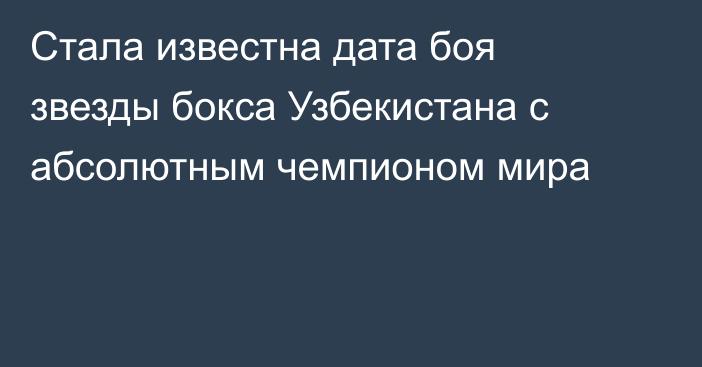 Стала известна дата боя звезды бокса Узбекистана с абсолютным чемпионом мира