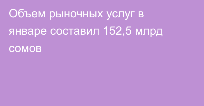 Объем рыночных услуг в январе составил 152,5 млрд сомов