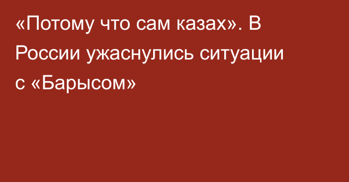 «Потому что сам казах». В России ужаснулись ситуации с «Барысом»