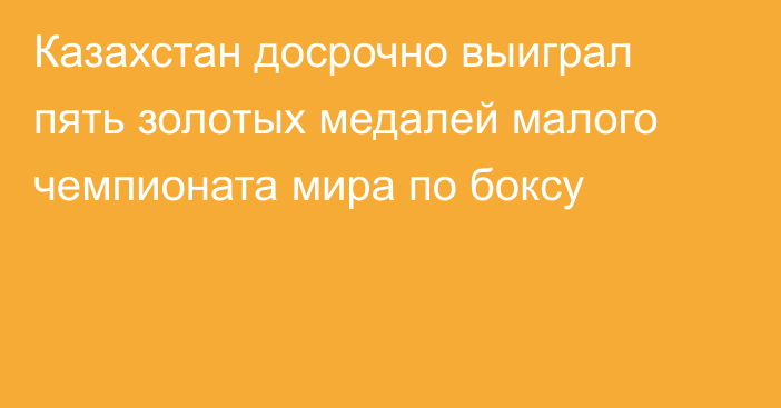 Казахстан досрочно выиграл пять золотых медалей малого чемпионата мира по боксу