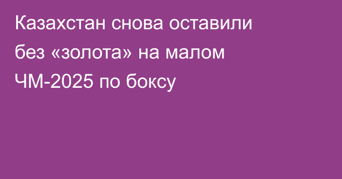 Казахстан снова оставили без «золота» на малом ЧМ-2025 по боксу