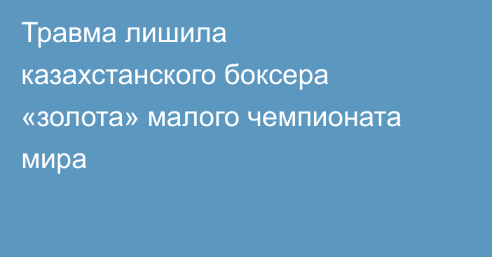 Травма лишила казахстанского боксера «золота» малого чемпионата мира