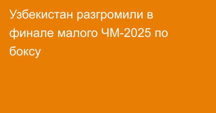 Узбекистан разгромили в финале малого ЧМ-2025 по боксу
