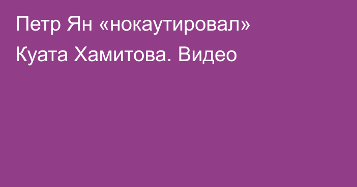 Петр Ян «нокаутировал» Куата Хамитова. Видео