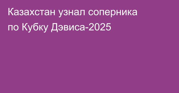 Казахстан узнал соперника по Кубку Дэвиса-2025