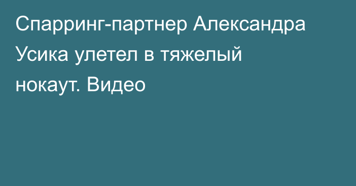 Спарринг-партнер Александра Усика улетел в тяжелый нокаут. Видео